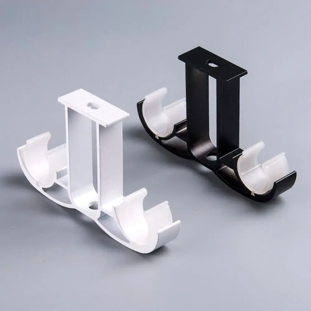 New Home Decor Side Top Mounted Hardware Holder Shower Curtain Pole Bracket Window Double Curtain Rod Brackets view 5