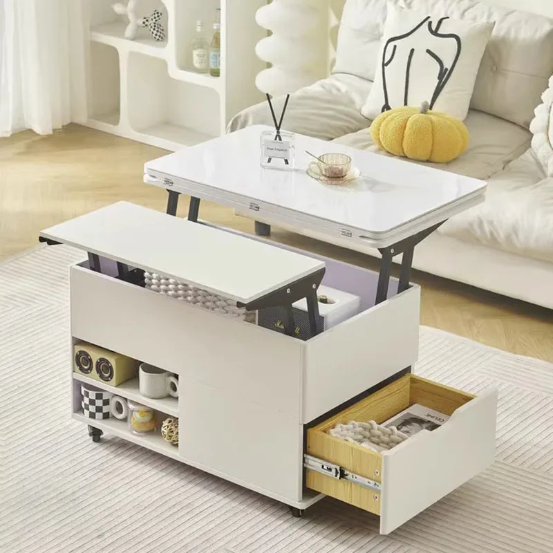 Modern Nordic Coffee Table Trau Organizer White Mesa Lateral Mobile Coffee Table White Minimalist Kaffee Tische Home Furniture