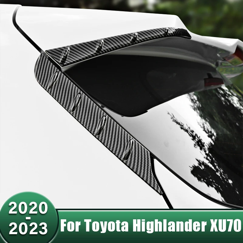 

Car Rear Roof Trunk Spoiler Wing Tail Air Deflector Sequins Strips For Toyota Highlander XU70 Kluger 2020 2021 2022 2023 Hybrid