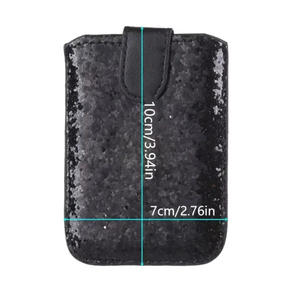 5 جيوب للبطاقات حامل بطاقة الهوية الهاتف بو الجلود لاصق الهاتف الخليوي المحفظة حالة تتفاعل حجب بلون الترتر بطاقة كم