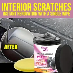 Car Plastic Restore Cleaner Paste-Removes Scratches Oxidation, Restores Shine for Bumpers/Interior Plastics with UV Protection,