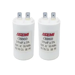2PCS CBB60 450V Washing Motor Start Capacitor Water Pump 30uF 35uF 40uF 45uF 50uF 60uF 70uF 80uF 100uF