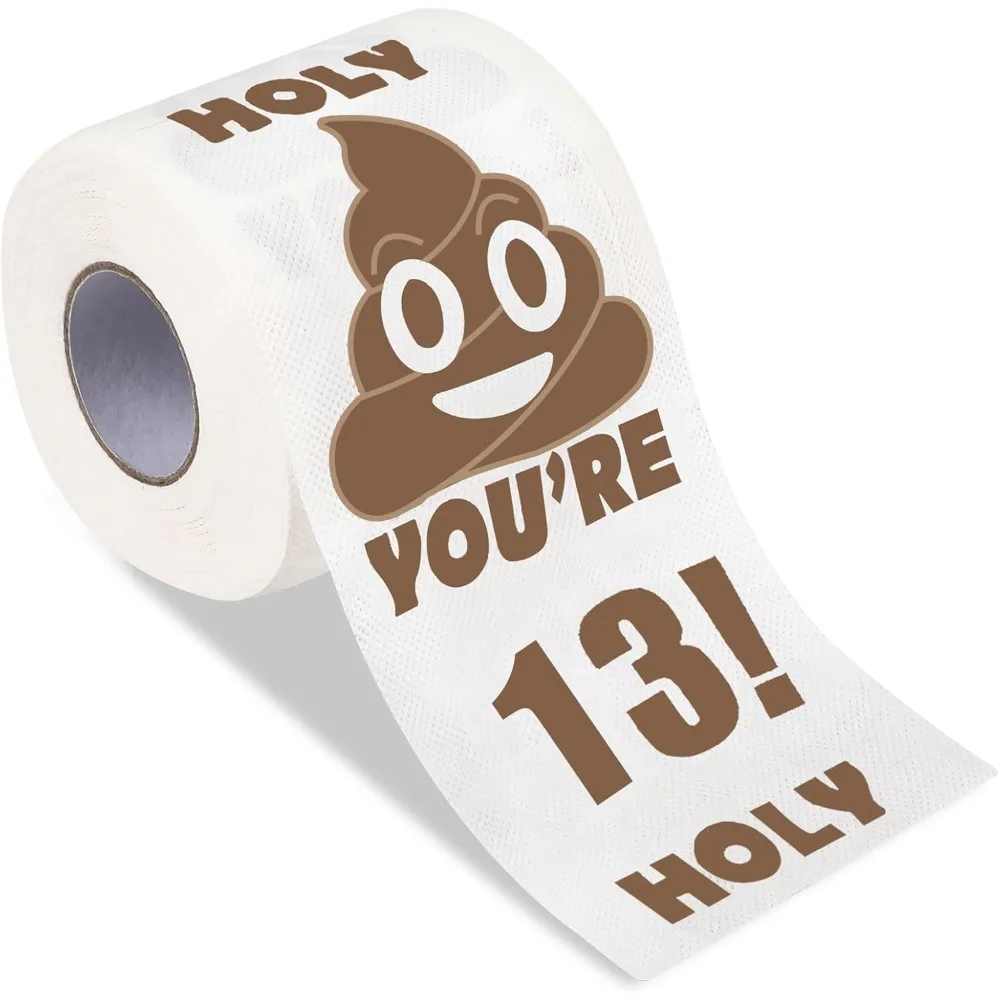 13th Birthday Printed Toilet Paper Gag Gift Novelty Toilet Paper Roll for Best Friends Perfect Prank Gift and Bathroom Decor