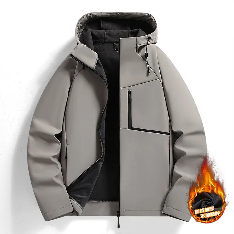 Autumn Winter Zip Up Sweatshirt Fleece Bomber Jacket Windproof Waterproof Windbreaker Outdoor Sportswear Warmth Coat Luxury Tops