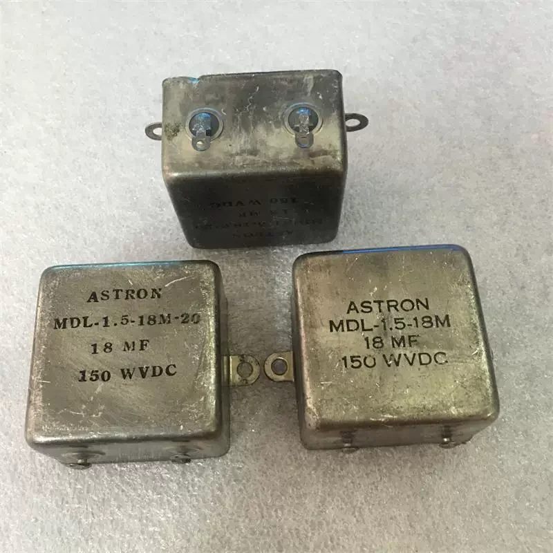 Antique American ASTRON 18UF 150V MDL-1.5-18M Vacuum Tube Speaker Crossover Oil-Filled Capacitor