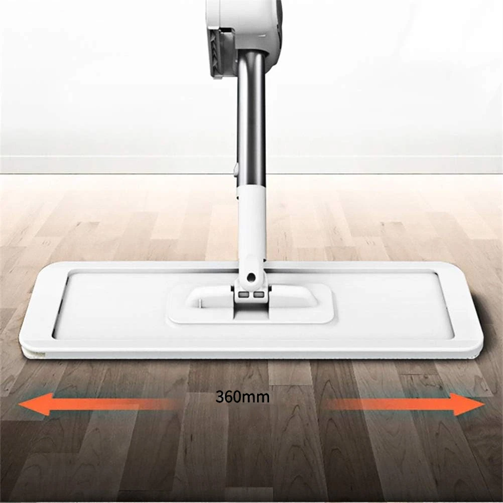 1 Set Hands Free Self Squeeze Flat Microfiber Lazy Mop Wet Dry Dual Use 360 Swivel Floor Cleaning Tool with Washable Refill Pads for Household Kitchen Hardwood Tile Laminate Floors