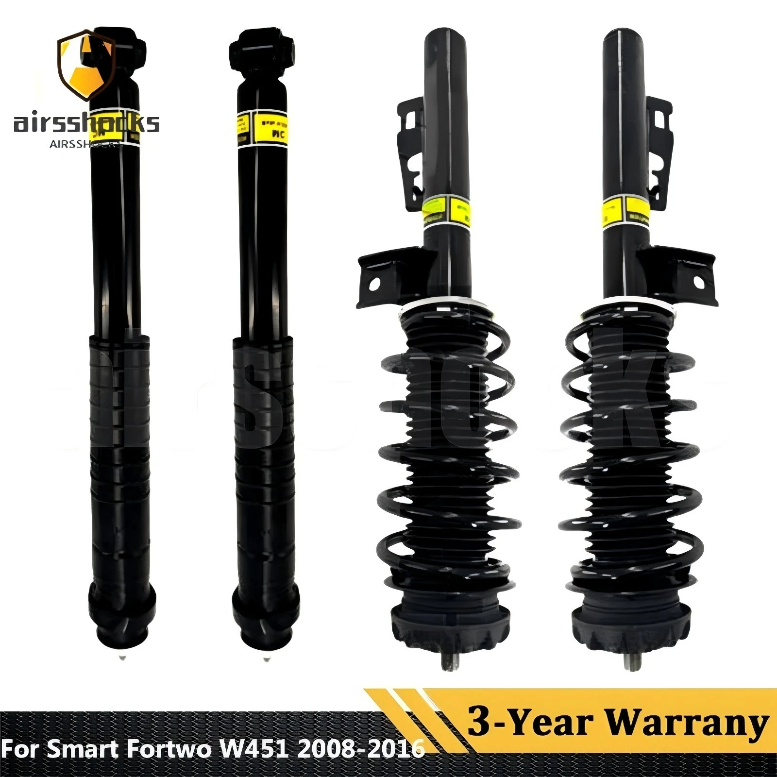 

4× Передние и задние амортизационные стойки для Smart Fortwo W451 2008-16 без ADS 4513202331 4513200731 4513202331