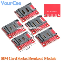 5pcs/1pc SIM Card Socket Breakout Holder Adapter Plate Board Module with Pin Header Connector