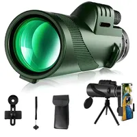 80x100 HD Zoom Monocular Telescope Portable Long Range with Tripod  Phone Clip for Hunting Camping Outdoor Adventures