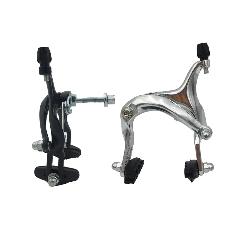 Bicycle Brake 61-79mm Long-reach Rear & Front C Caliper Brake Set Bike Side Pull Polished Bicycle Caliper C Brake Caliper