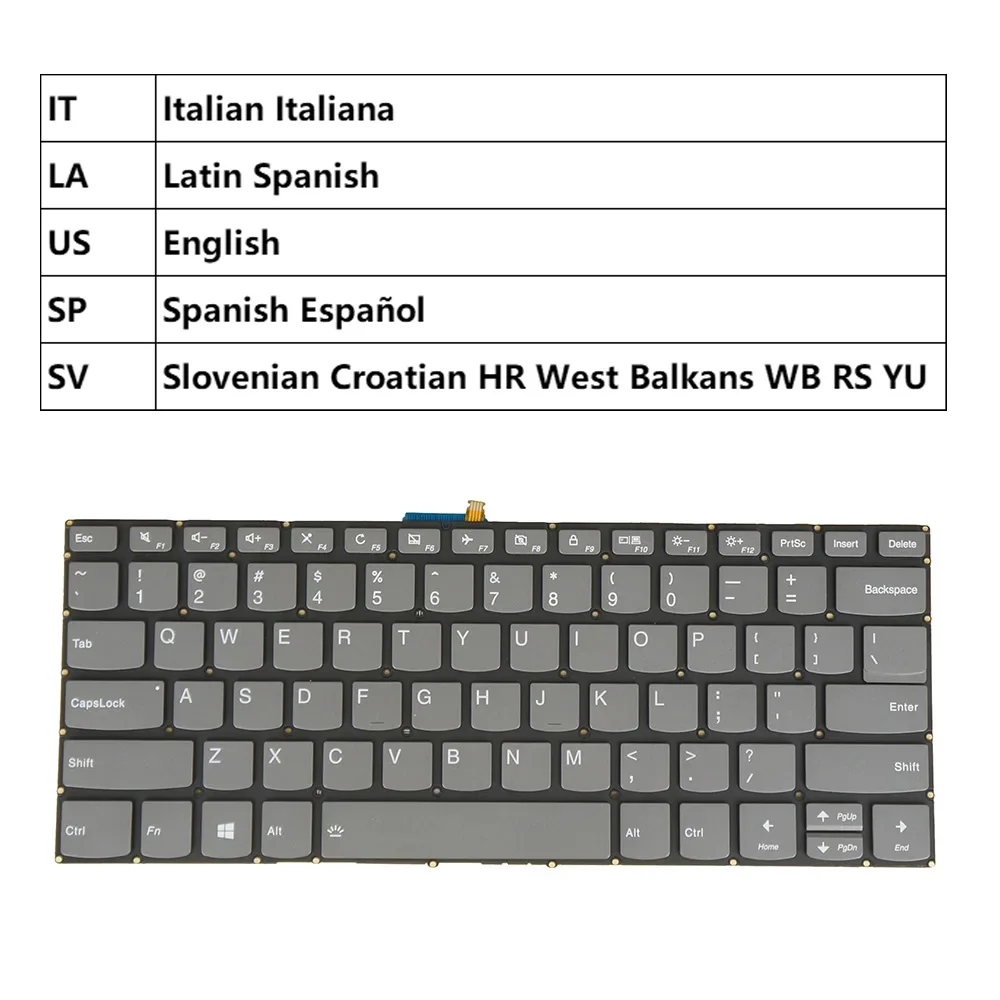 

Keyboard For Lenovo Ideapad S340-14API S340-14IWL Touch S340-14IIL S340-14IML V130-14igm US UK Italian LA Spanish Slovenian CRO