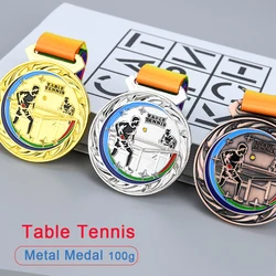 Table Tennis Medal School Sports Competition Medal Gold Silver Bronze Ping Pong Ball Medals Children's Gold Medals 7cm 100g