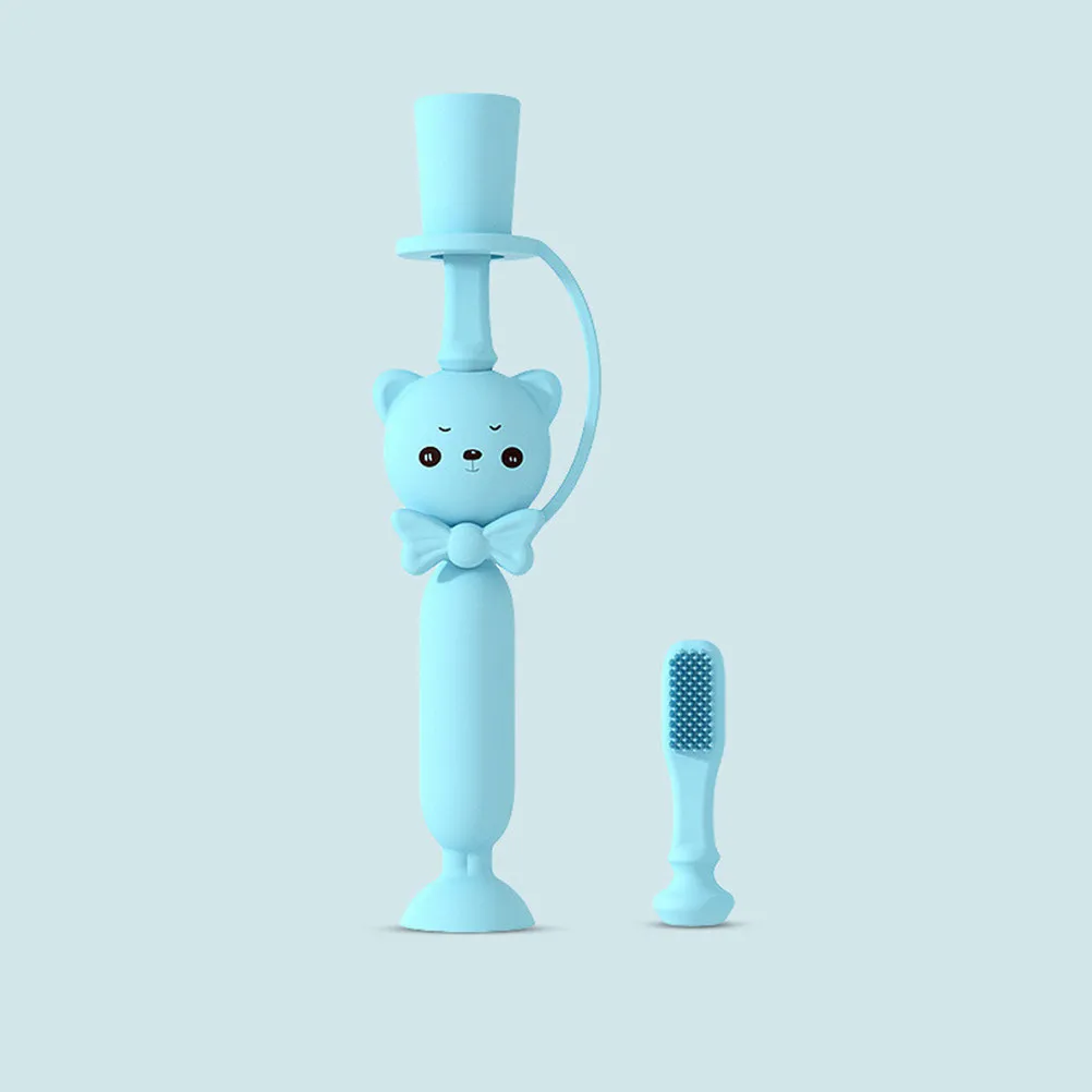 

1Pcs Cute Cartoon Bear Silicone Baby Toothbrush Soft Bristles Teething Relief Oral Care Training Brush for Infants Toddlers Safe