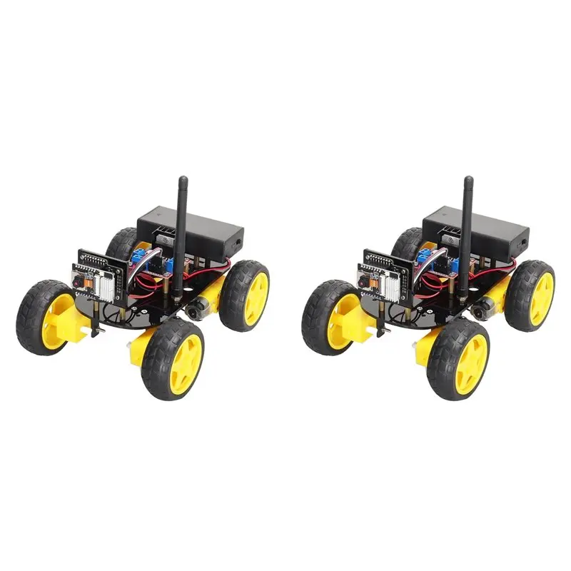 CABE-2X 4WD Smart Robot Car ESP32 Camera Wifi Automation Kit For Arduino Programming ESP Robot With Antenna