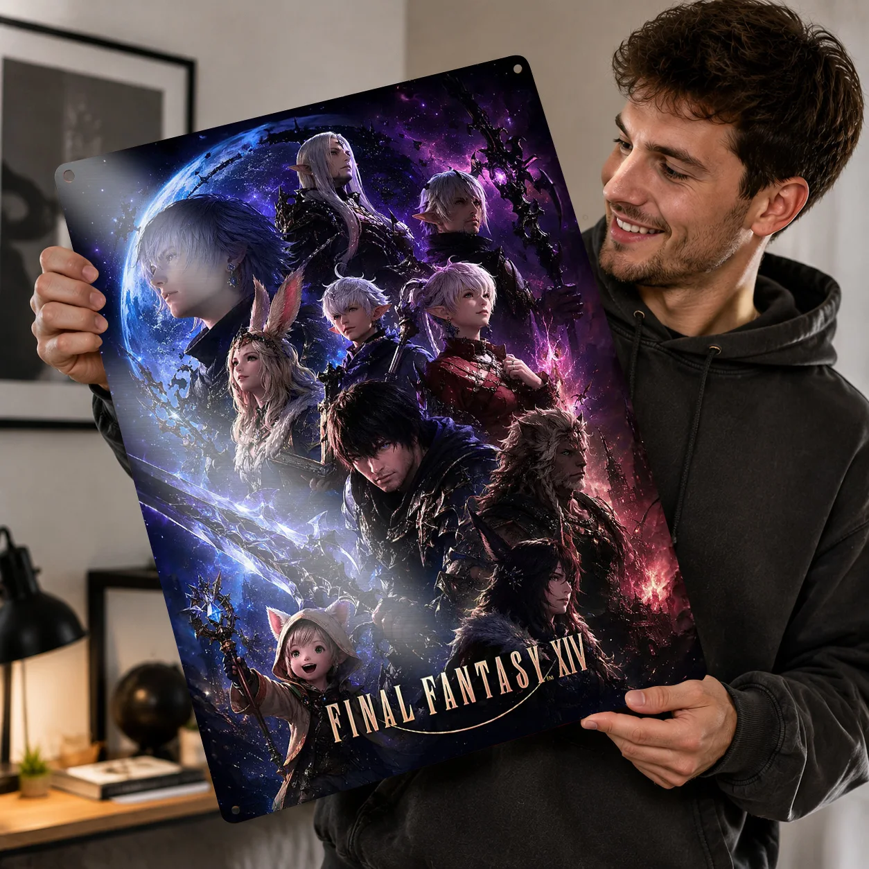 Final Fantasy XIV Characters Metal Poster Perfect Gift for Fans Lovers Customized Wall Art Metal Sign for Home Decoration Gaming