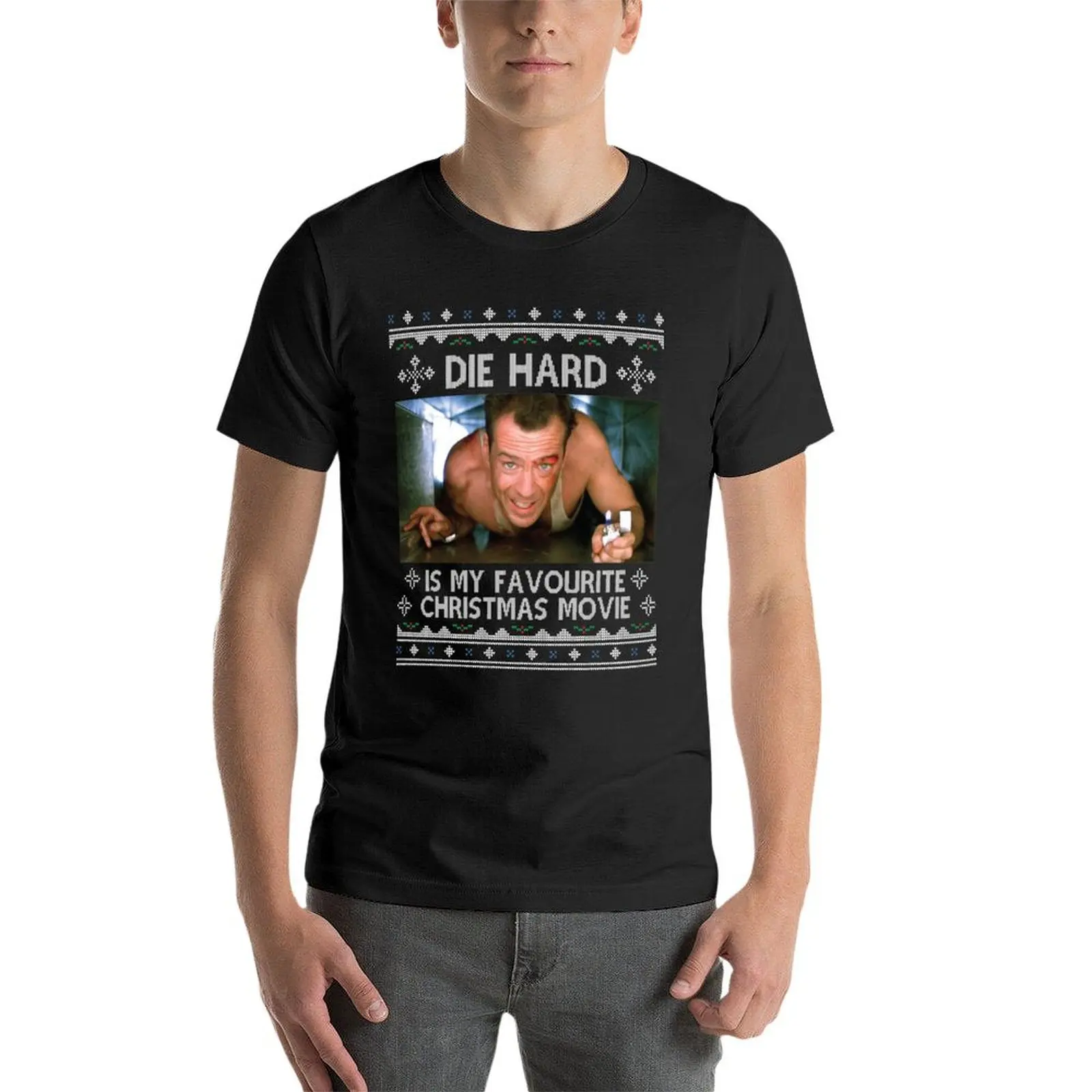 Die Hard Is My Favourite Christmas Movie T-Shirt tees Short sleeve tee t shirts for men pack