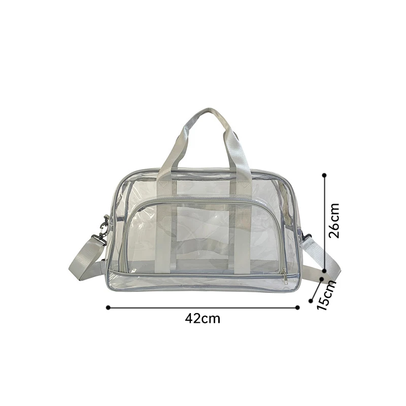 Transparente PVC-Reisetasche mit großer Kapazität transparente Strand tasche Wochenend-Sporttasche Multifunktions-Outdoor-Trage tasche