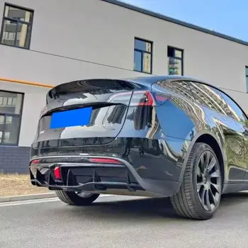 熱銷特斯拉 2016-2023 年 Model 3/Y 高品質 ABS 亮黑色後保險桿擴散器擾流板唇邊改裝車身套件 10 最佳銷售 特斯拉 Model 3 車身套件 - №7