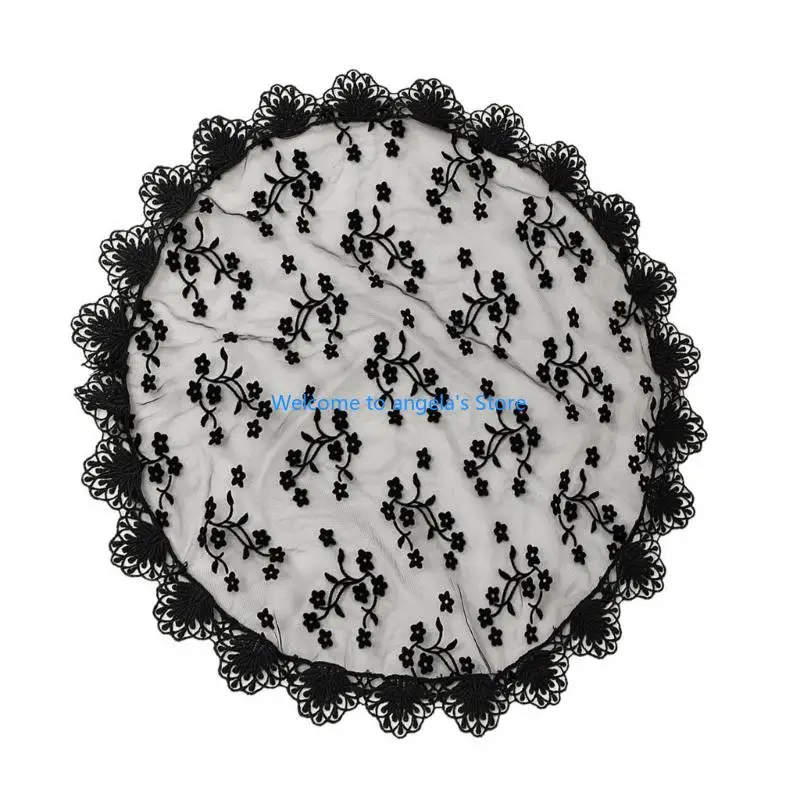 X4YC حجاب دانتيل لاتيني أغطية رأس لحفلات زفاف العروس Seethrouh غطاء رأس شفاف إكسسوار رأس للمناسبات الرسمية