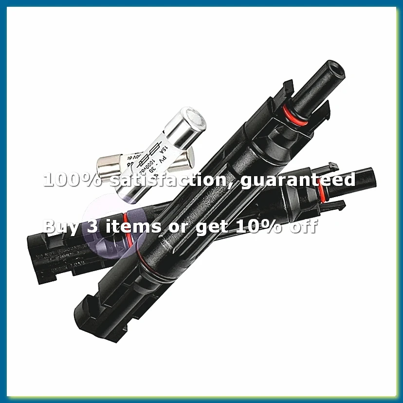 Solar Fuse 15A 1000V IP67 Inline PV Panel Fuse Holder Male Female Connector 2 Pieces