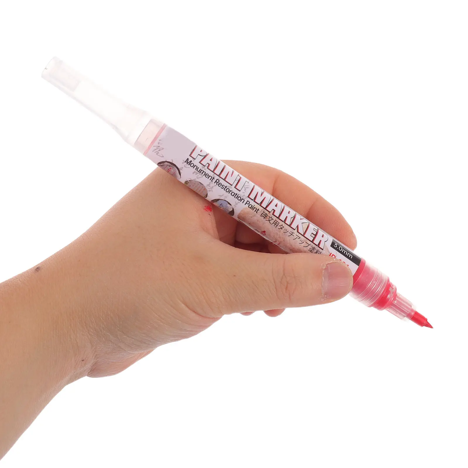 

4Pcs Oil-Based Paint Markers Waterproof Tombstone Marker Pen for Granite Marble Stone Headstone Lettering Black Red