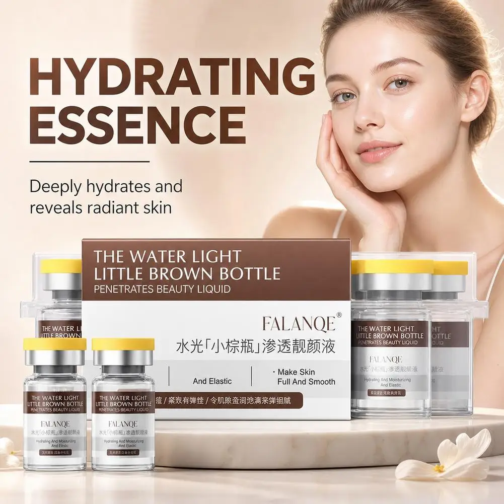 Water Light Little Brown Bottle Face Essence Serum Moisturizing Hydrating Formula For Daily Facial Skin Care 5ml 10PCS