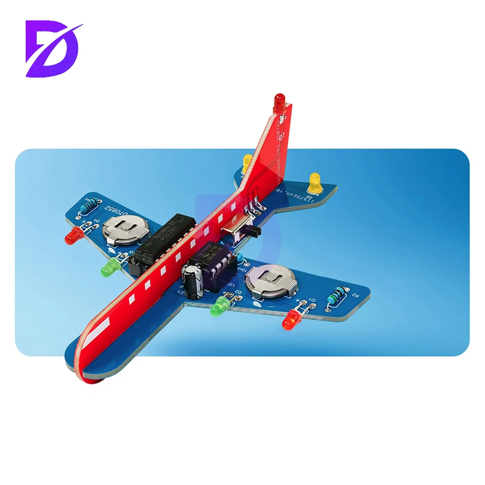 

Electronic Small Airplane Led Flow Light Electronic Diy Kit Flash Circuit Small Toy Welding Practice Fun Production Loose Parts