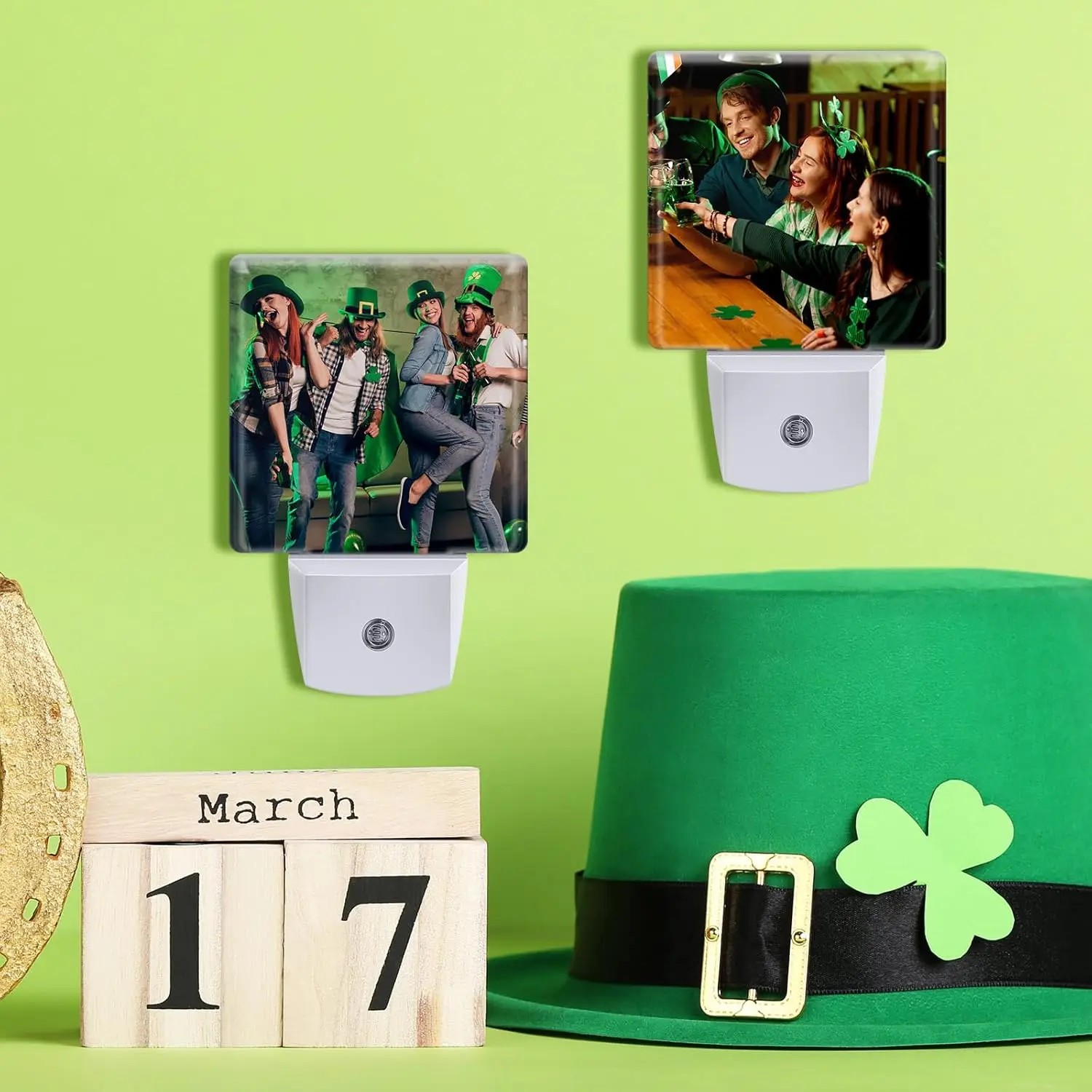 

5 pcs Sublimation Plug Into Wall with Light Acrylic White LED Night Light Craft for Congrats Grad Gift Wedding Bedroom Decor