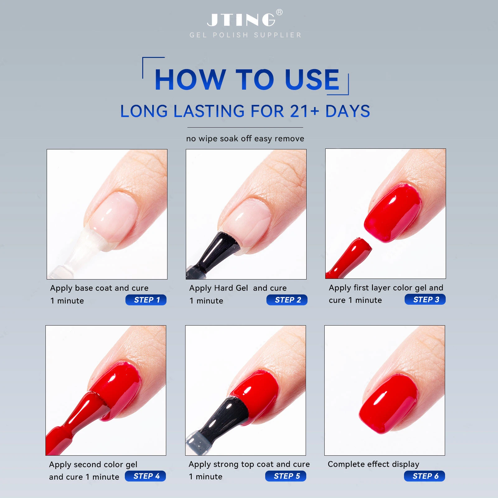 JTING 1 قطعة 15 مللي عالية المتانة غير الأصفر معطف فوقي قوي هلام طلاء الأظافر ارتداء مقاومة الحرة لا مسح لامعة الماس معطف فوقي هلام #6