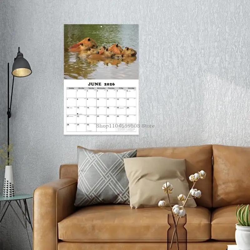 

2026 Animal Wall Calendar Wall Mounted Monthly Calendar with Holiday Markings