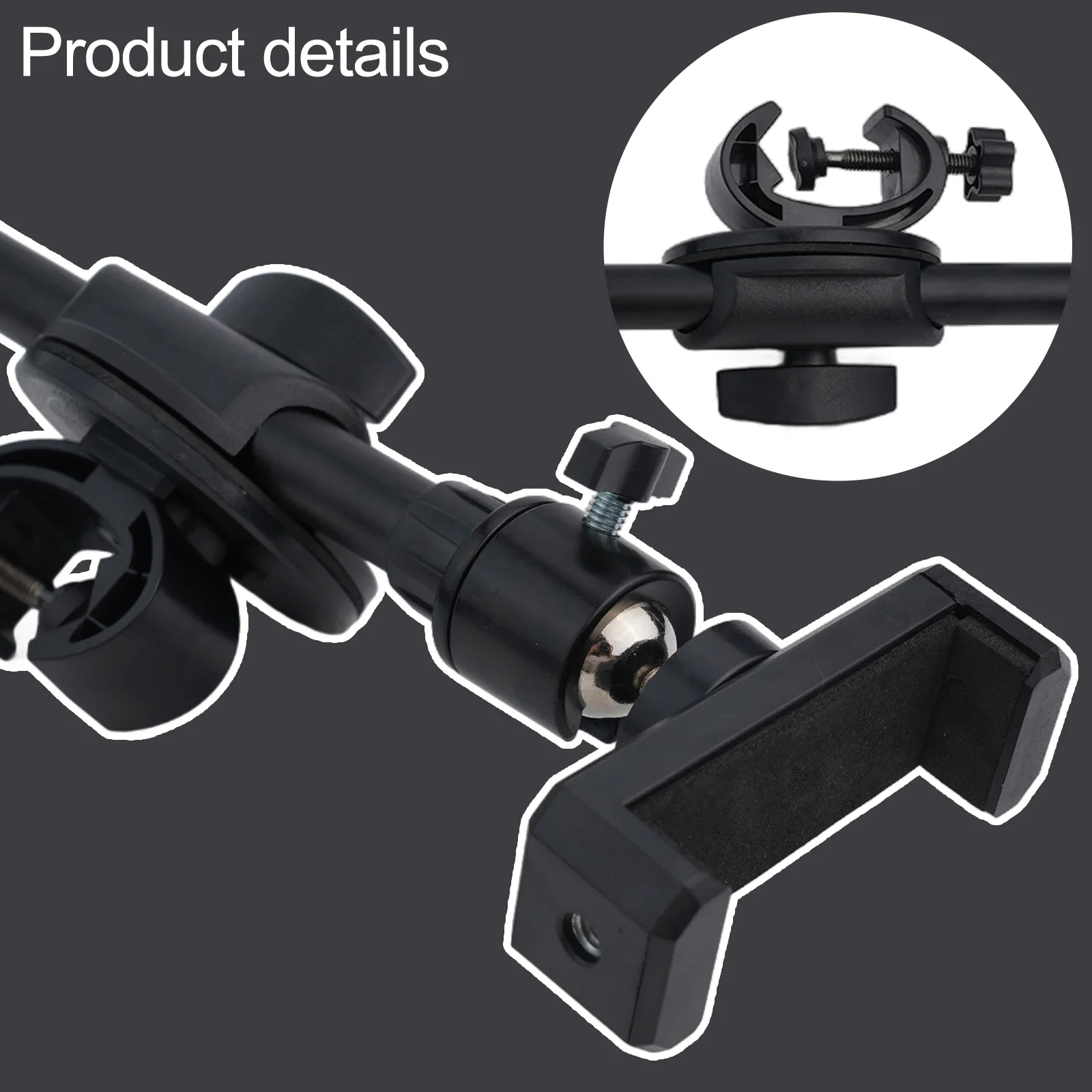 35CM Rotating Smartphone Stand Crossbar Arms Mic Clip  Holder Extension Bracket Cell Phone Live Stands Stands Mounts Holders