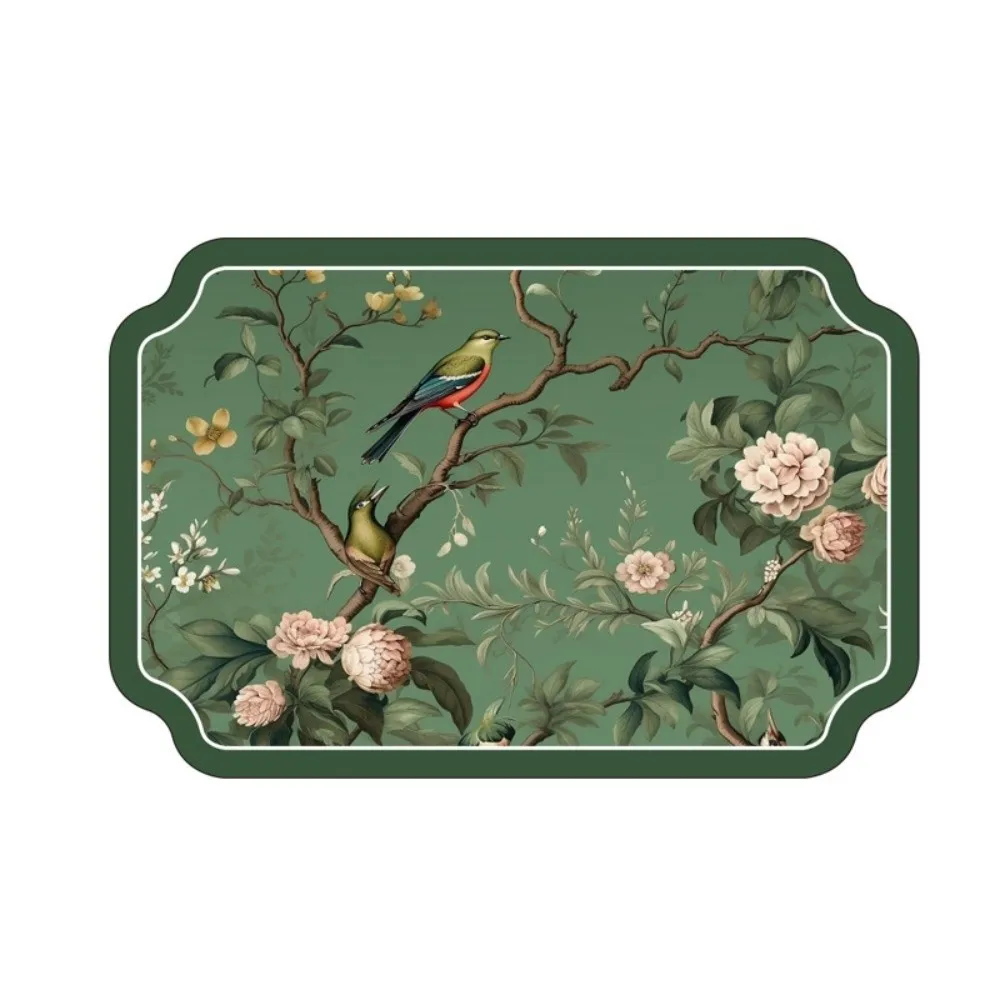 

New Absorbent Dish Drying Mat Quick Dry Bird Pattern Diatom Mud Mat Non-Slip Heat Resistant Placemat Kitchen Dining