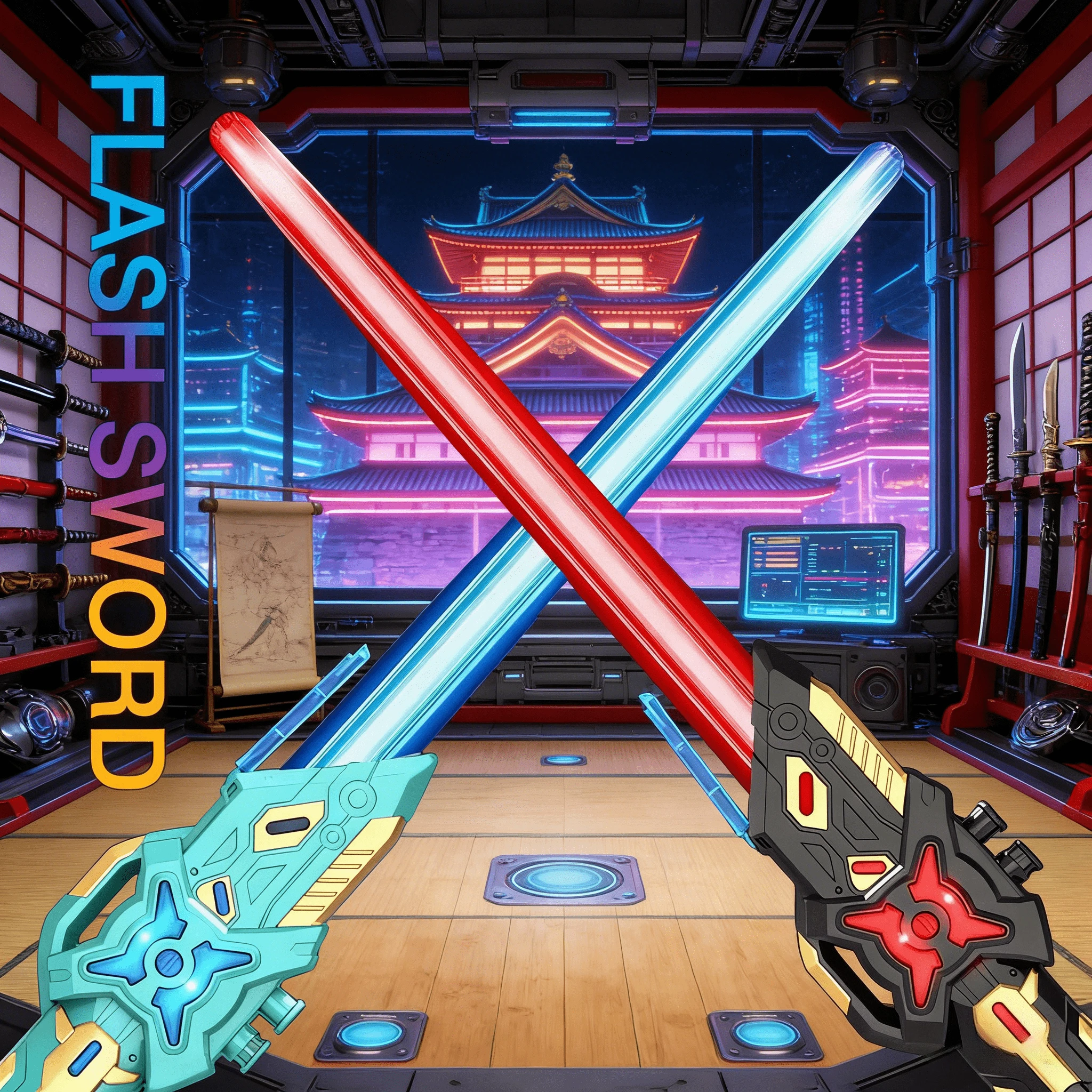 

7 colourful RGB lightsaber Double headed retractable lightsaber with sound effect party role play gift for kids Christmas gift