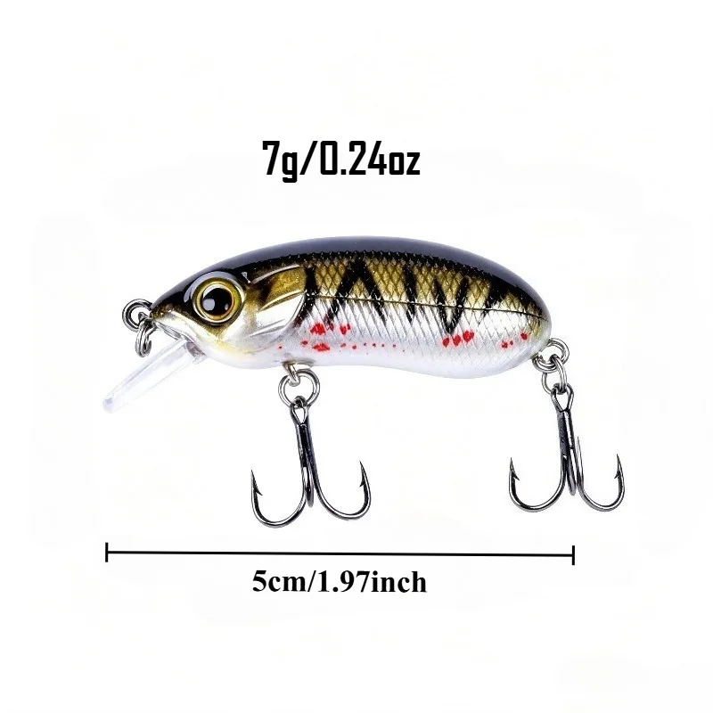 2PCS/3PCS/4PCS/5PCS Sinking Crankbait Hard Lure 7g Slow Sinking Bait for Culter Grouper Bass Perch Freshwater Saltwater Fishing