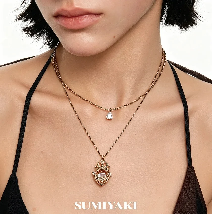 

Original SUMIYAKI Crown Necklace Niche Premium Double Clavicle Chain