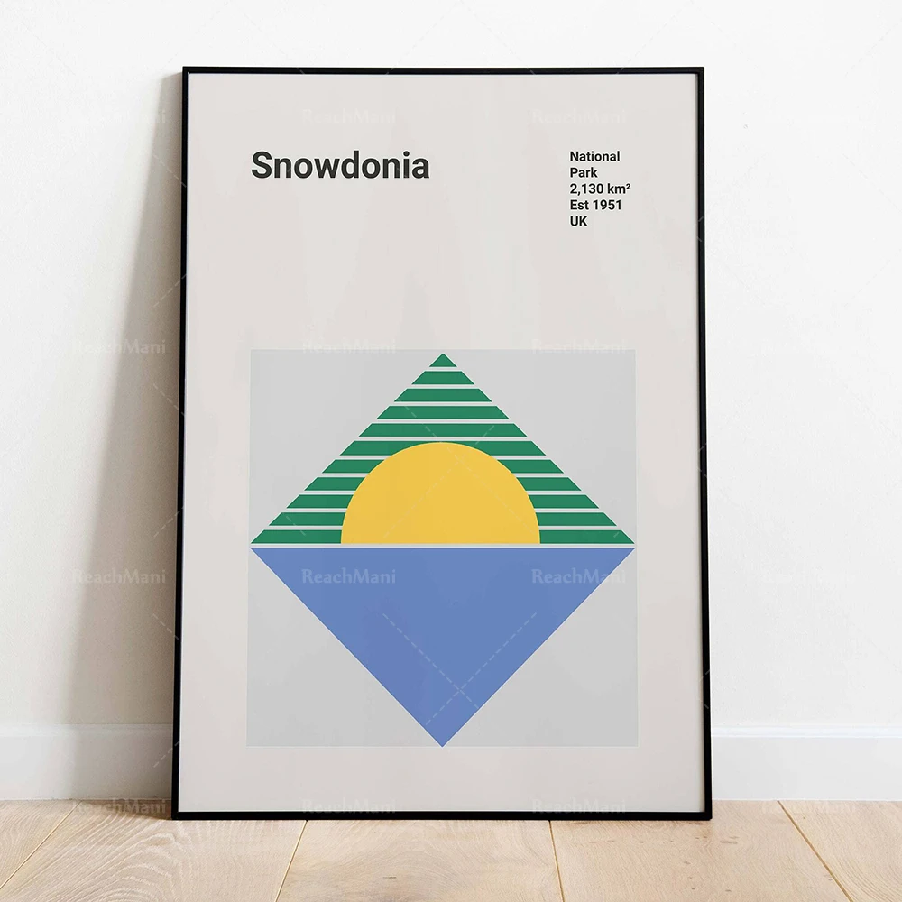 Portugal Sintra, Exmoor, North York Moors, Loch Lomond and The Trossachs, Cairngorms National Park UK Bauhaus travel poster