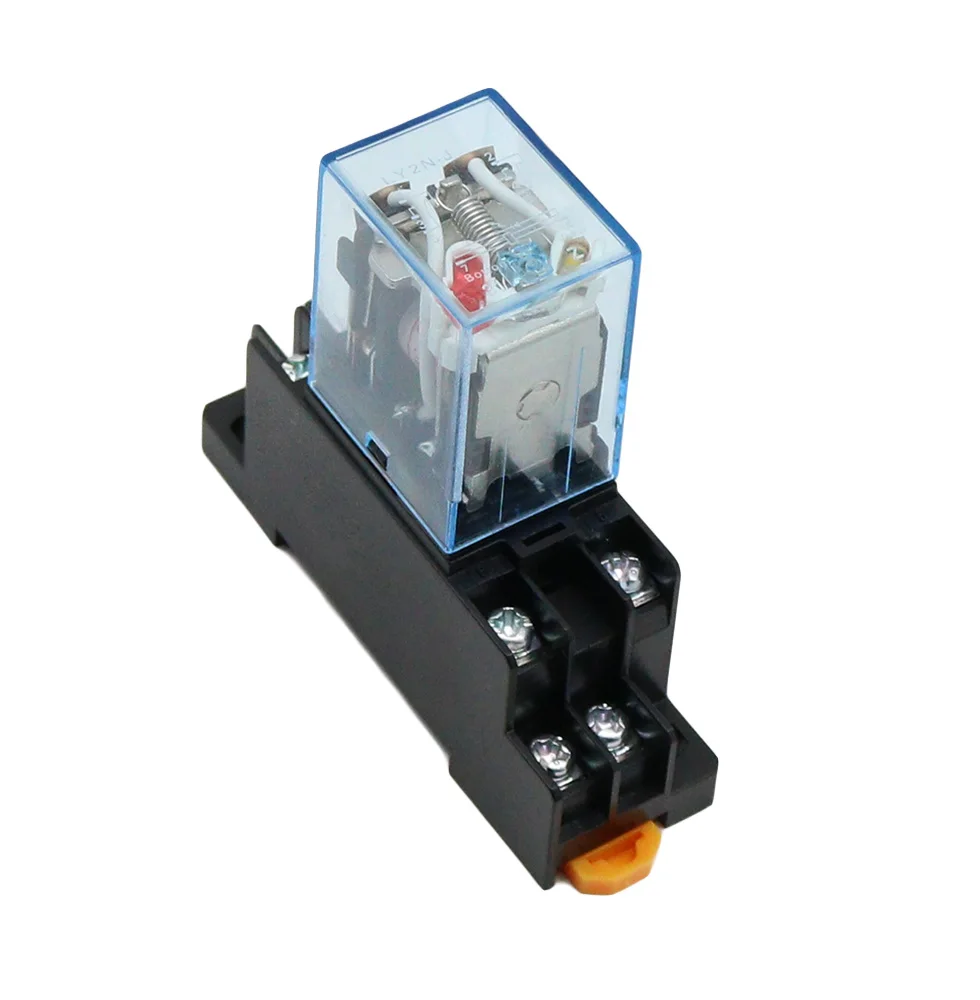 1set 12V 24V DC 110V 220V 380V AC Coil Power Relay LY2NJ DPDT 8 Pin HH62P JQX-13F With Socket Base