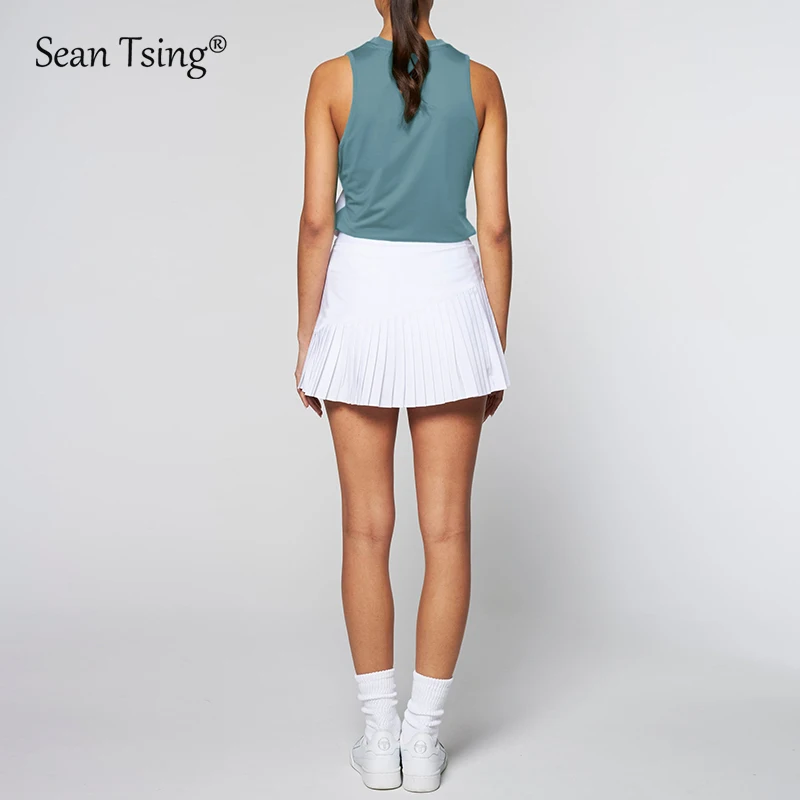 Sean Tsing®Combinaisons de golf et de tennis avec short pour femmes, jupes plissées en fibre de verre, tenues d'entraînement de badminton et de volley-ball