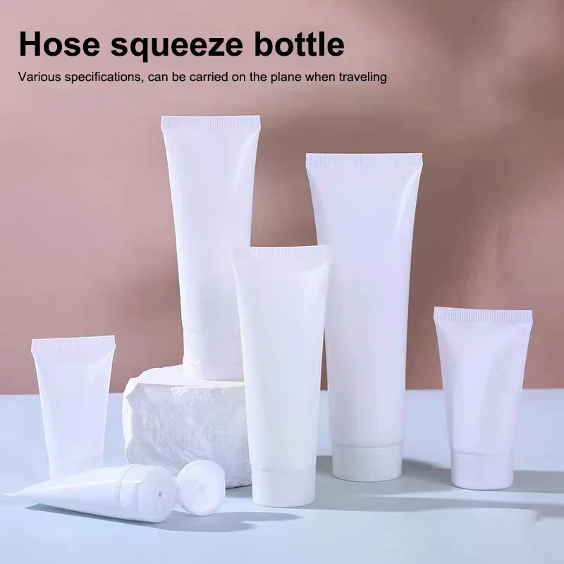 

10Pcs 15/20/30/50/100ml White Flip Top Empty Refillable Lotion Squeeze Tubes Leakproof Travel For Hand Cream Skincare Lotion DIY