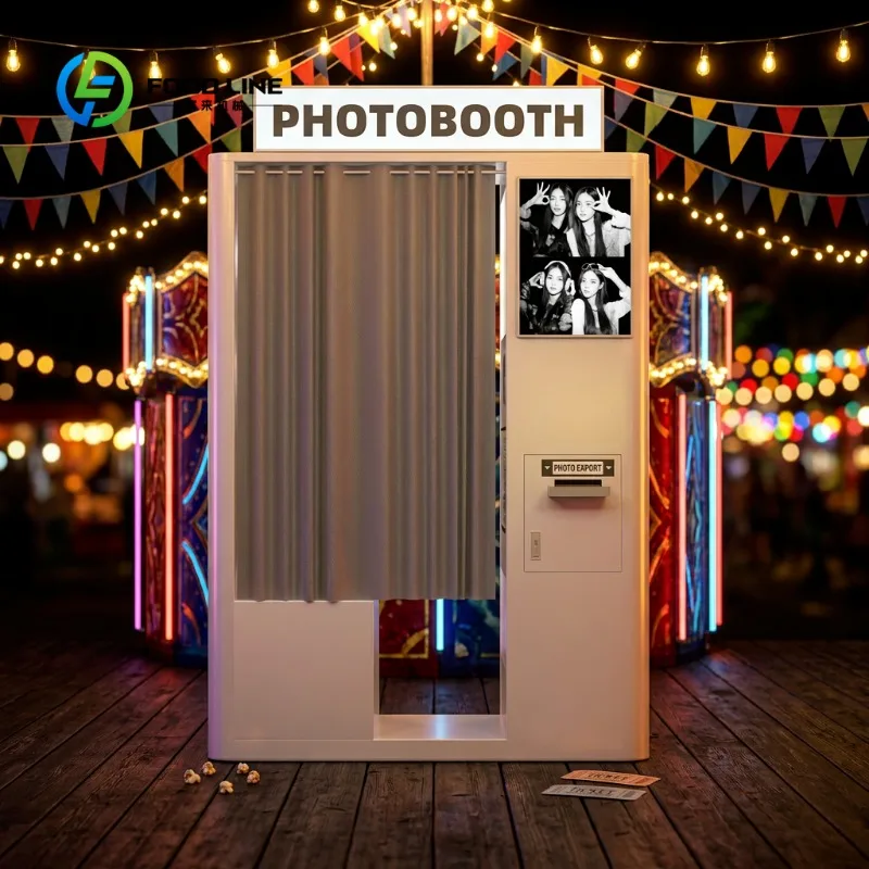 Customized All-in-one Vintage Self Service Photo Booth Hardware, New Design Vending Machine with Instant Printer