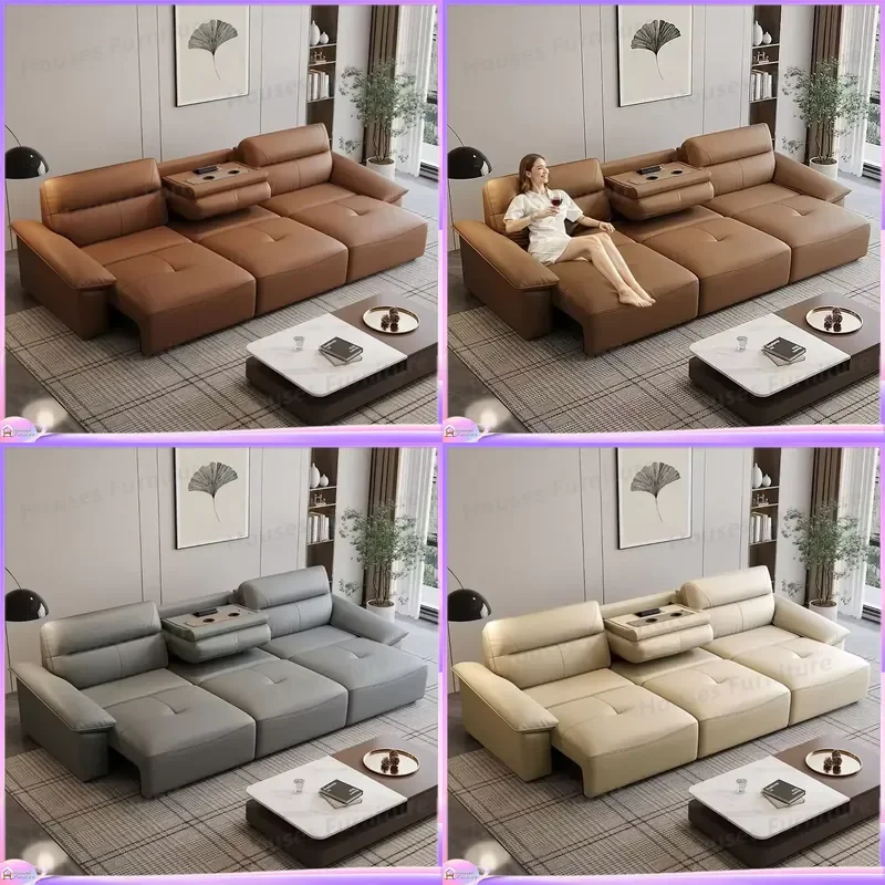 Multifunctional Sofa Bed Modern Luxury Pull Out Couch with Cup Holder Flip Top Living Room Furniture Recliner