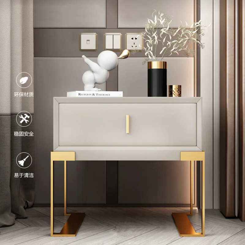 Italian light luxury bedside table simple modern home bedroom locker Nordic solid wood storage cabinet mini bedside cabinet