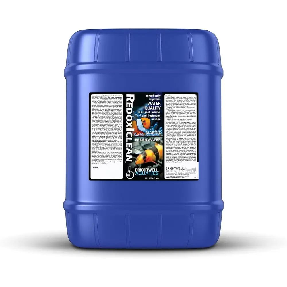 Limpiador de Residuos Orgánicos y Potenciador Redox para Mejorar la Claridad y Filtración en Acuarios de Agua Dulce y Marinos, 20L