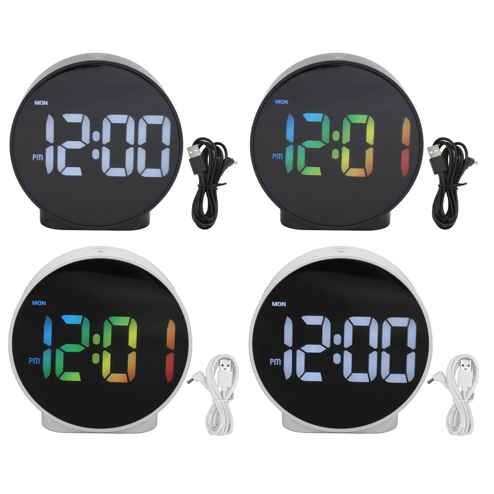 

Светодиодный электрический будильник с отображением дня недели, 3 уровня яркости, 4 дюйма, функция повтора будильника через 5 минут, легко читаемый, удобен для путешествий