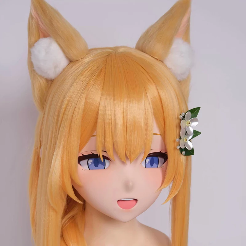(MEO091) Customize Handmade Full Head Lockable Crossdress Male to Female Japanese Cartoon Anime Game Character Kigurumi Mask