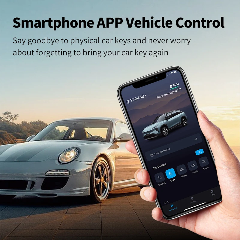 CF400 Upgraded Digital Key Smartphone APP Controlled Remote Startup Locating Compatible With All Cars That Have One-click Start