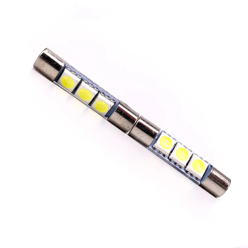 200PCS  28MM 30MM Car LED Lights Sunshade Mirror Lamps Xenon White 5050 3SMD LED Bulb Makeup Mirror Fuse Light DC 12V