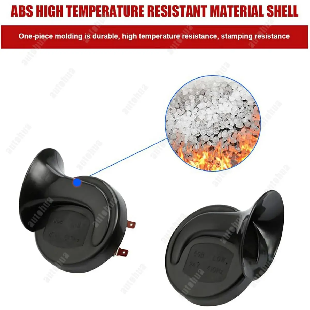 

2-Pack 300DB Loud Train Horns, 12V Waterproof Air Electric Snail Horns for Car, Truck, Motorcycle, RV & Boat (Red)