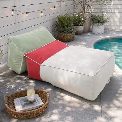 Outdoor Bean Bag Chair,2-in-1 Waterproof Bean Bag Lounge Chair | Bean Bag Chair for Adults for Yacht,Patio Pool,Balcony