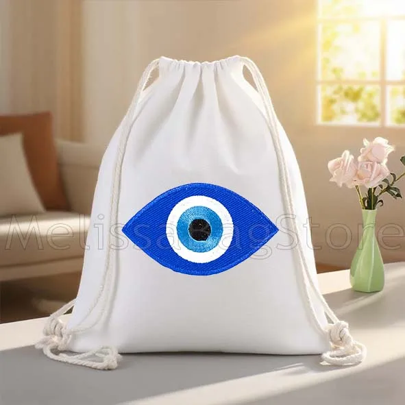ماتي الأزرق عين الشر سحر الدوائر اليونانية قماش الرباط أكياس كرة القدم على ظهره الصالة الرياضية Sackpack الهدايا سلسلة حقيبة لمسافات طويلة الرياضة